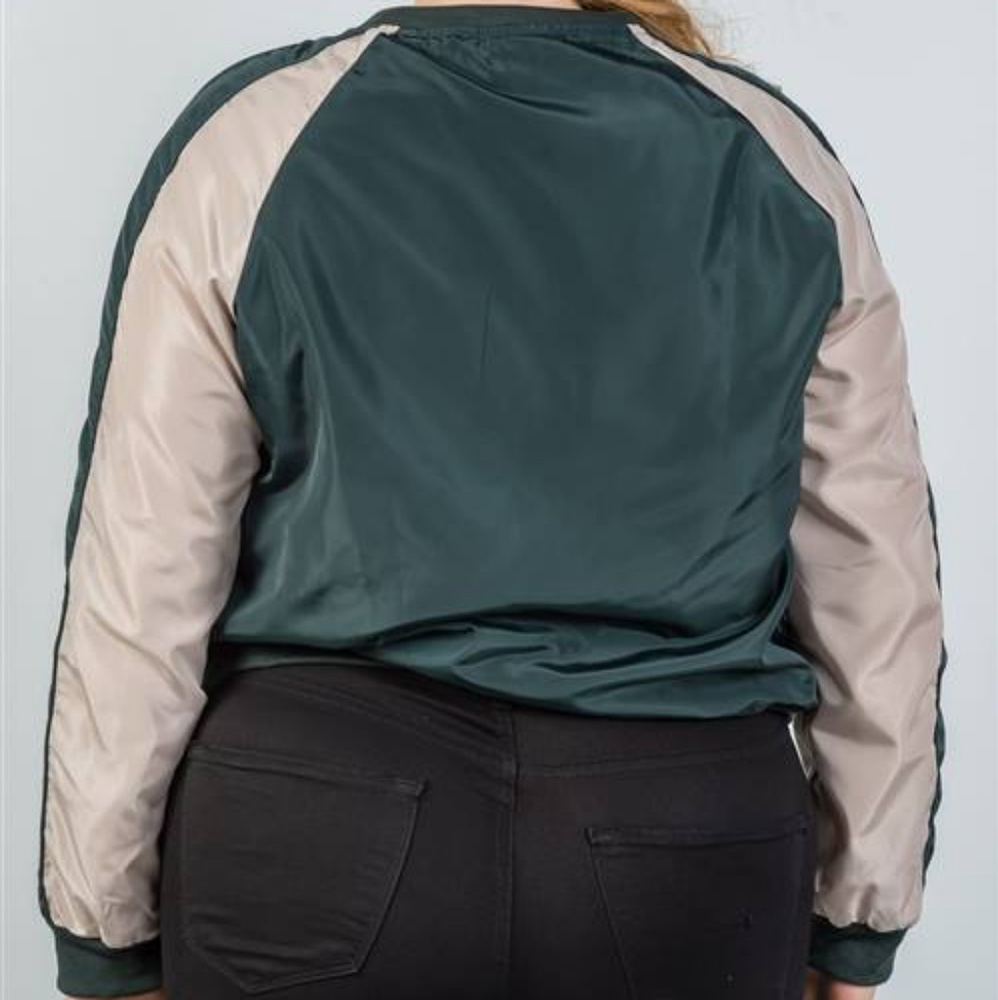 MIA STRIPE BOMBER JACKET (hunter) PLUS - Picture 5 of 8